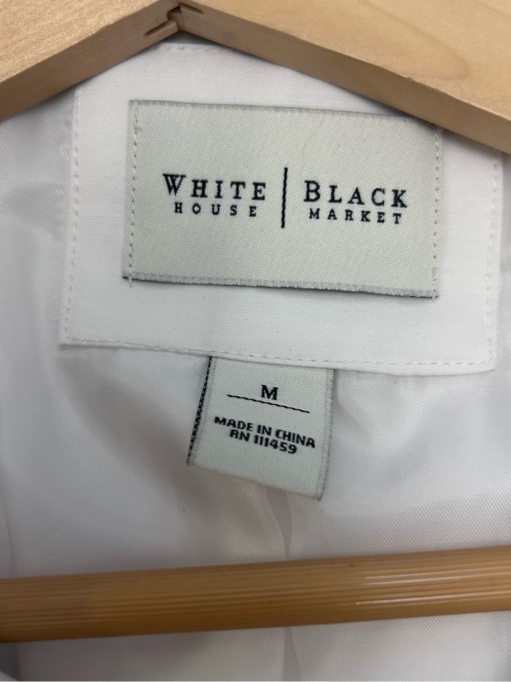 š¤MAKE OFFERš¤ White House Black Market White Double Breasted Trench Jacket MED - Picture 6 of 8